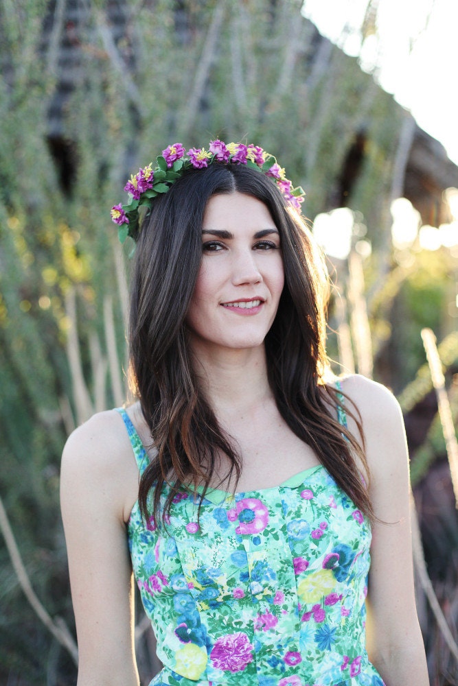 Purple Spring - Flower Crown - Bridal Headband