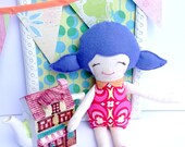 Purple felt Doll - Softy, Soft doll, Plush Doll, Soft Toy, Fabric Rag Doll, Eco-Friendly