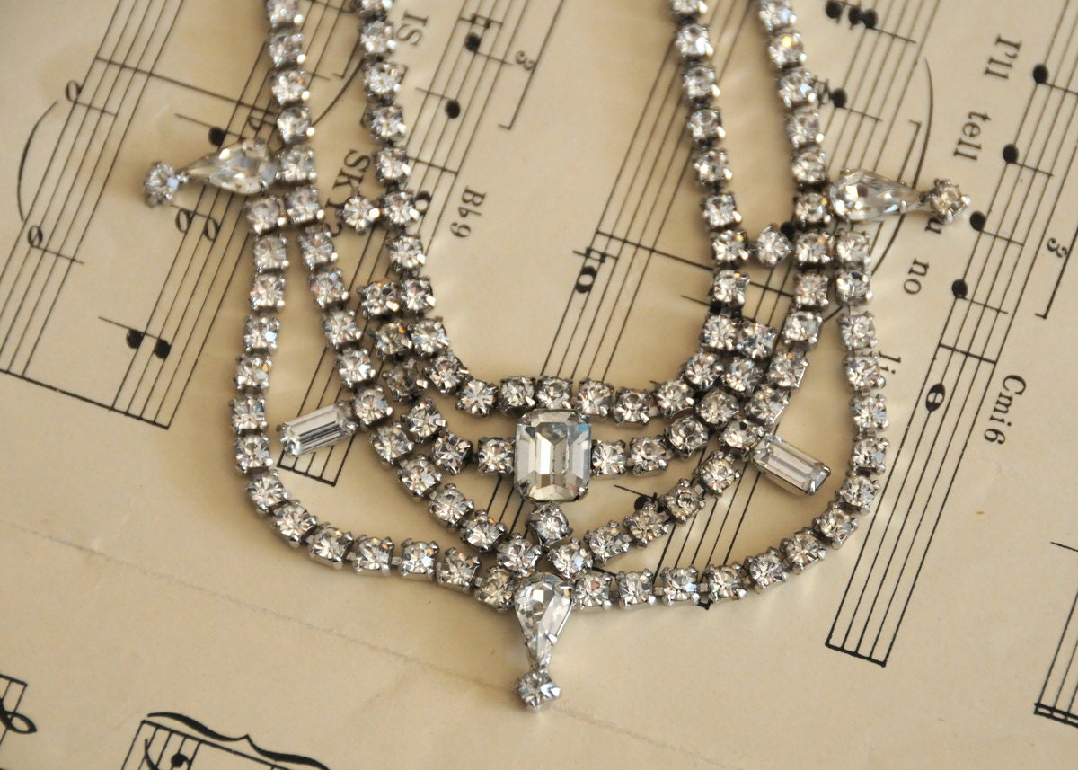 Caroline - Vintage Rhinestone Necklace