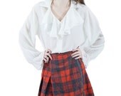 Vintage 1960s Red Pleated Plaid Skirt