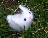 Fluffy Spring Bunny -- miniature amigurumi crochet white rabbit animals cute plush stuffed small toy