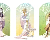Three Elven Rulers - 5x7 Tolkien Elf 3 Piece Print set