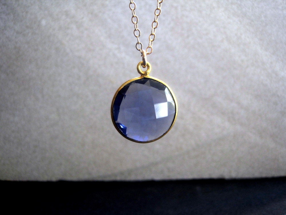 Gold Purple Quartz Necklace - Vermeil Purple Quartz Necklace  - Quartz Necklace - Gemstone Necklace
