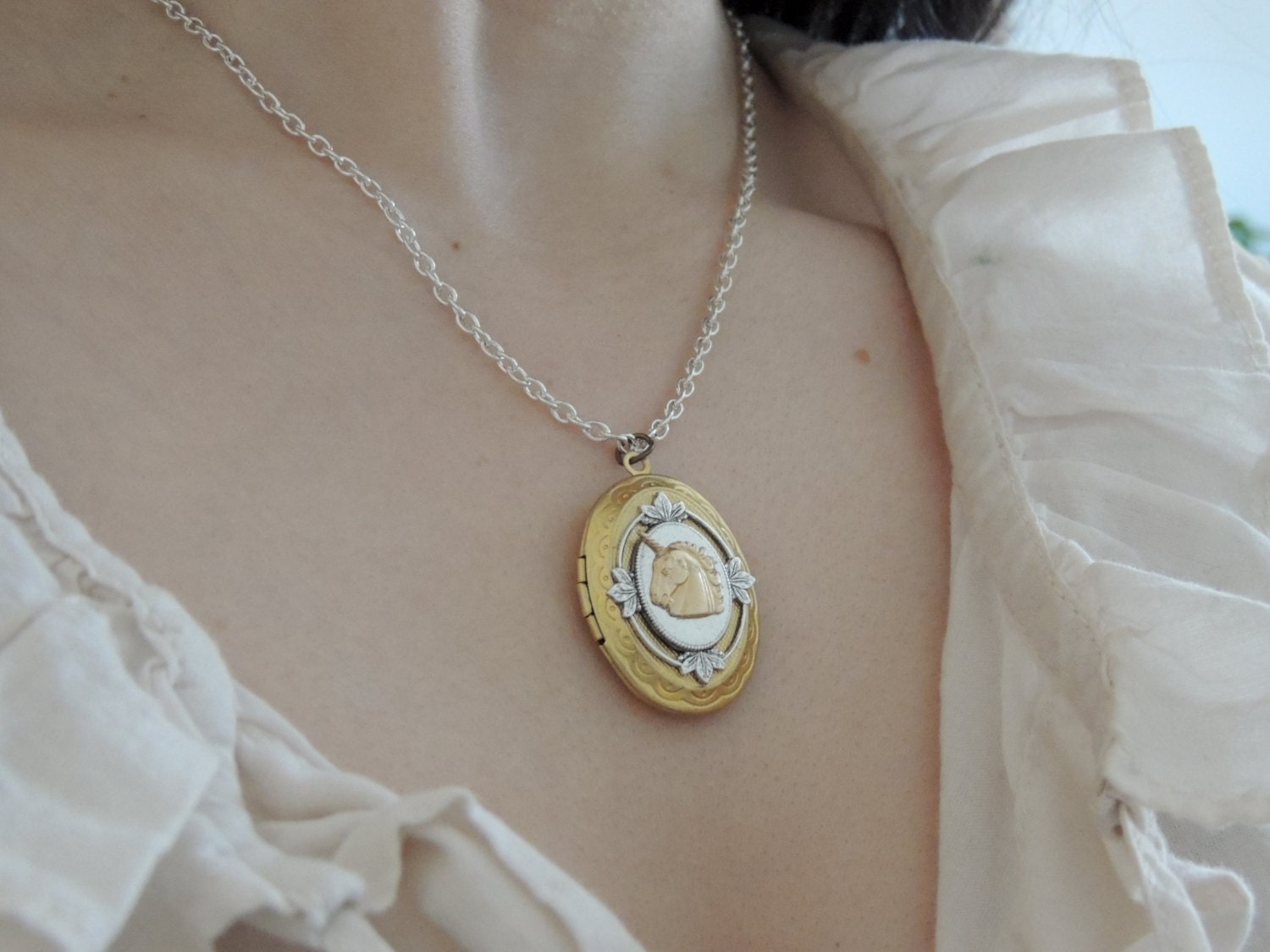 victorian unicorn locket
