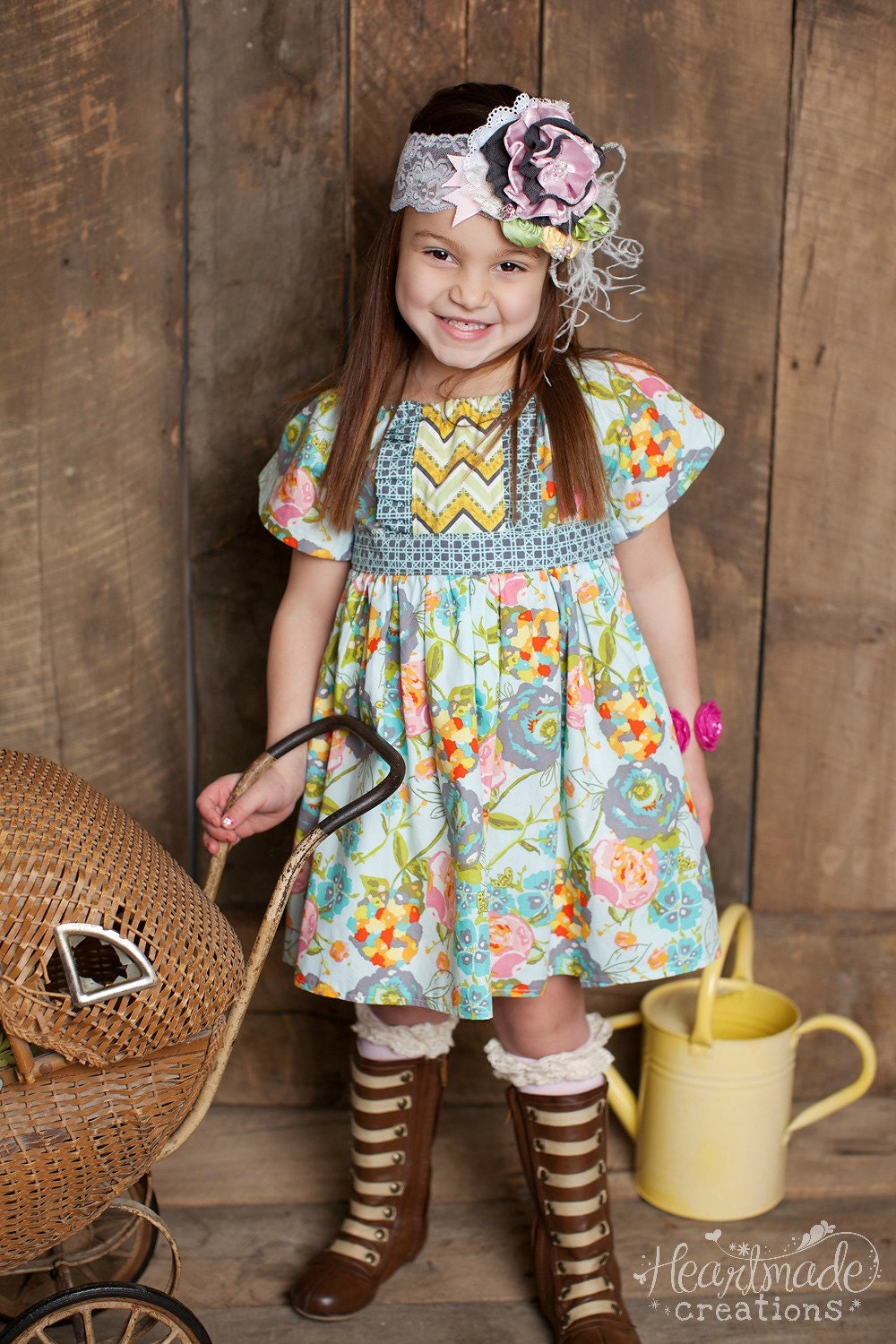 DRESS - "Lilly Belle" Peasant Dress - Sizes 6/12mo, 12/18mo, 18mo/2T, 3t, 4t, and 5t