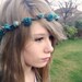 Wedding Bridal party Teal hair accesories -Evie- flower crown headpiece brides maid headband halo Renaissance festivals costume hairwreath
