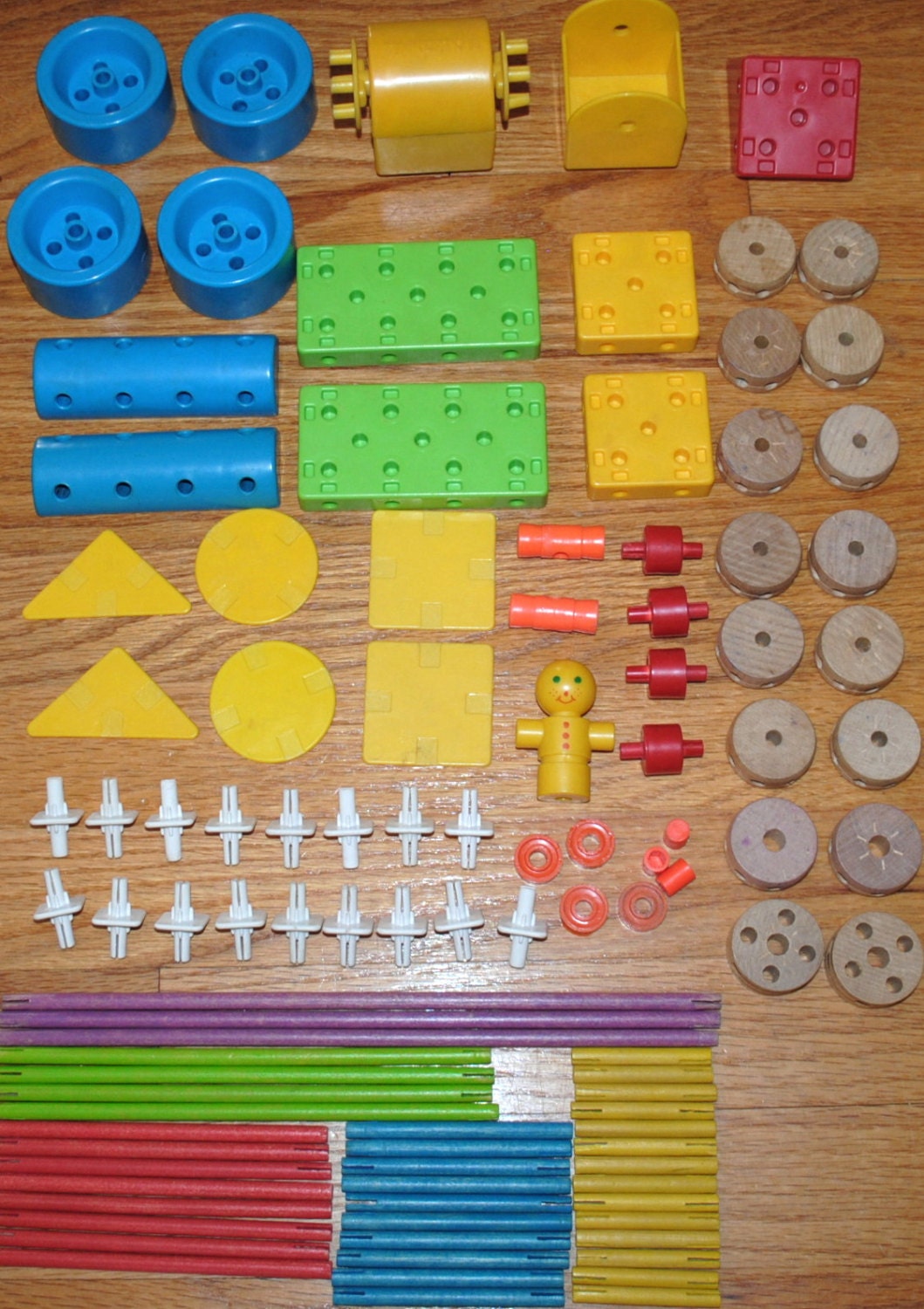 1980S Vintage WOOD WOODEN tinker toys