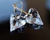 Swarovski Crystal Wild Heart Hoop Earrings in Gold