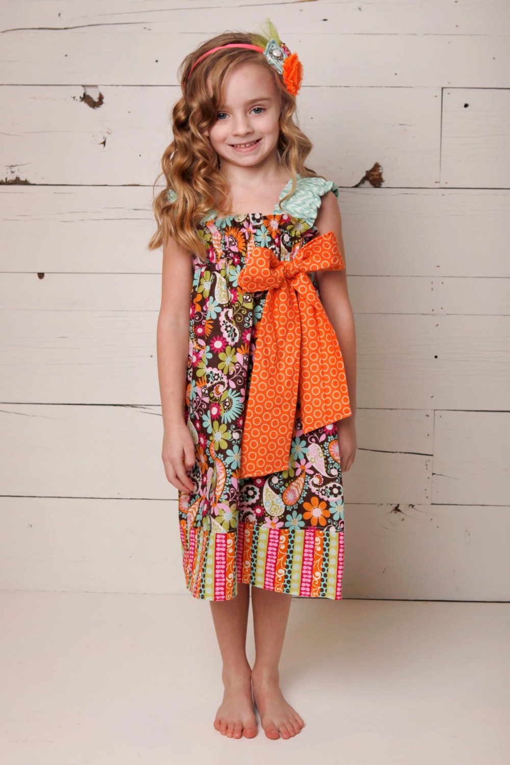 Little Girl Ruffle Sun Dress-Full Bloom Collection-Sizes NB, 0-3, 3-6, 6-12m, 12-18m, 18-24m, 2 3 4 5 6 7 8-Flowers, Chevron, Stripe