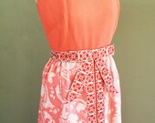 How ya like them melons - Melon Orange - Mod - Cocktail Dress - Zip up Skirt - Circa 1970s