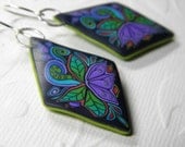 Tropical Tantrum Diamond Shaped Millefiori Dangle Earrings