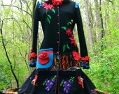 Gypsy style patchwork sweater coat. Size M/L. Ready to ship