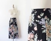 Floral Button Down Skirt // XL