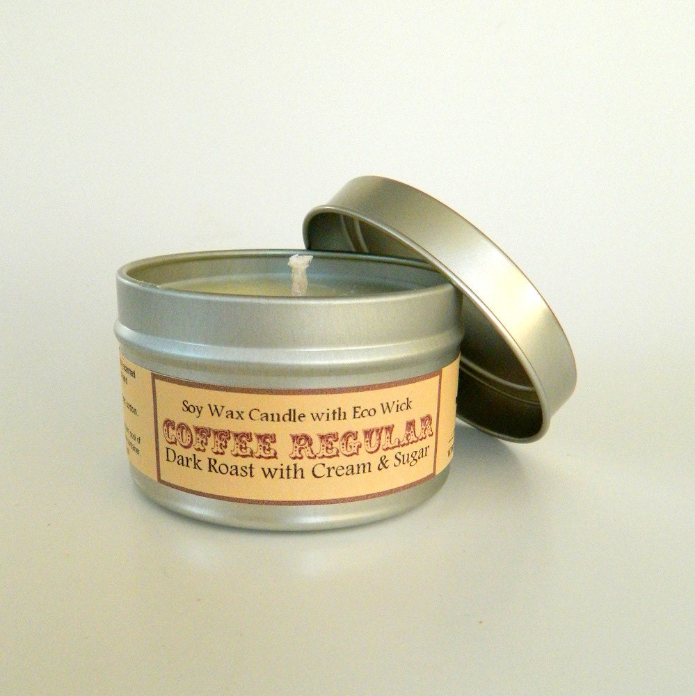 Coffee Regular Scented Soy Candle Tin / 6 oz Candle
