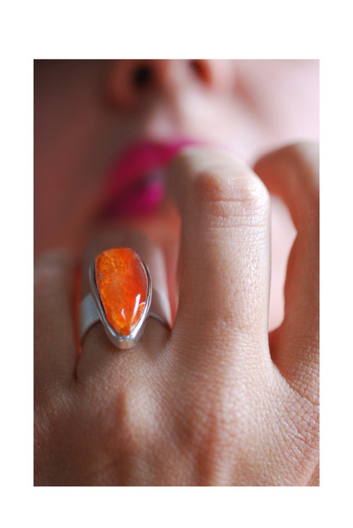 Dollybird Raw Fire Opal Ring