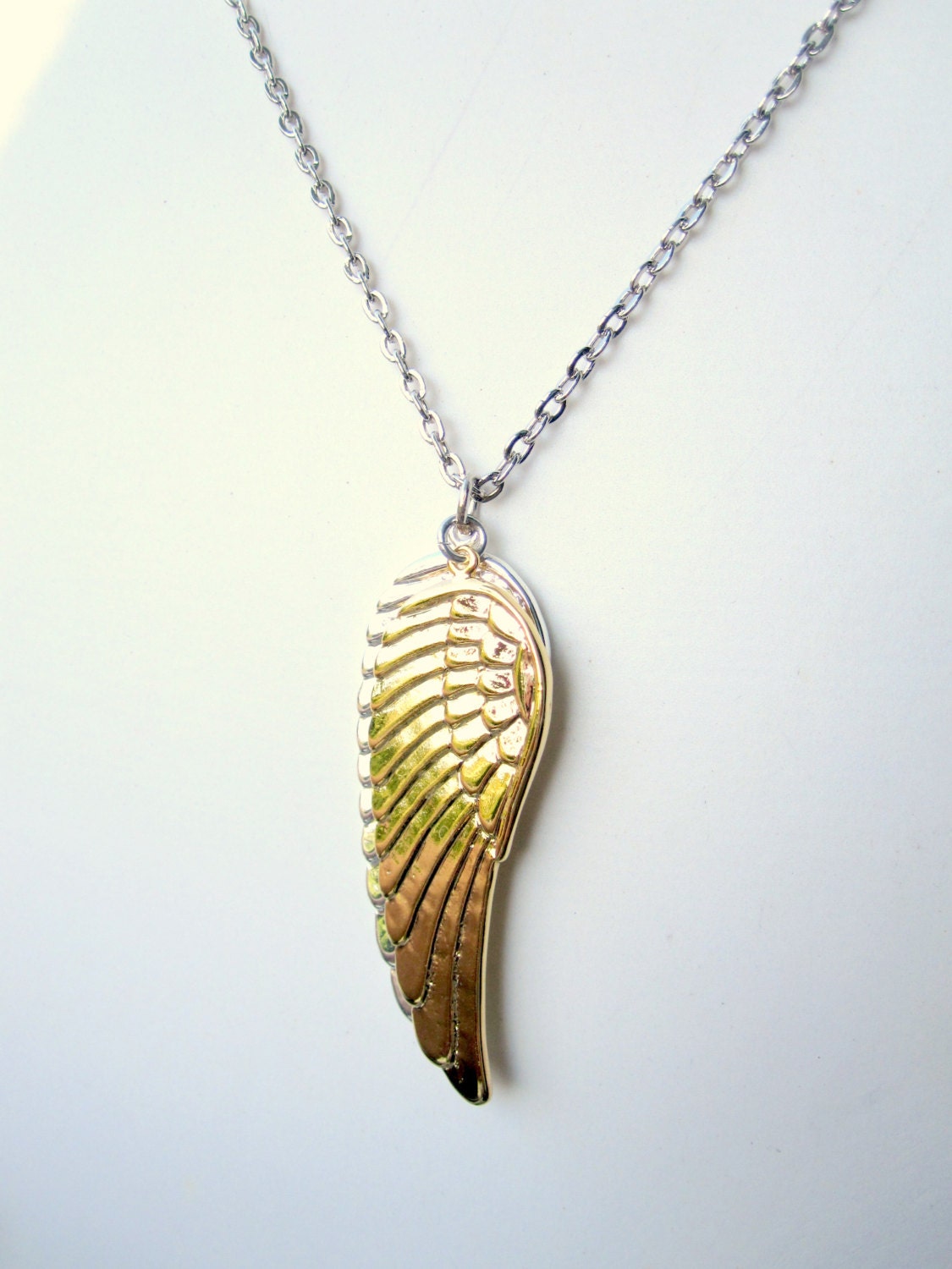 Angel Wings Necklace Silver Gold Men Necklace For Him Unisex Jewelry