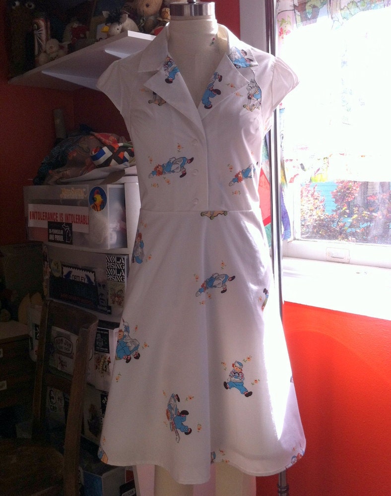 Raggedy Ann Shirtwaist Dress- OOAK Recycled