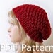 KNITTING PATTERN - Slouchy Hat Pattern, Knit Hat Pattern, Slouchy Beanie Pattern, Winter Hat Pattern, Unisex Hat Pattern - Instant Download