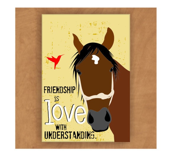 Horse Magnet Friendship is Love 2 x 3