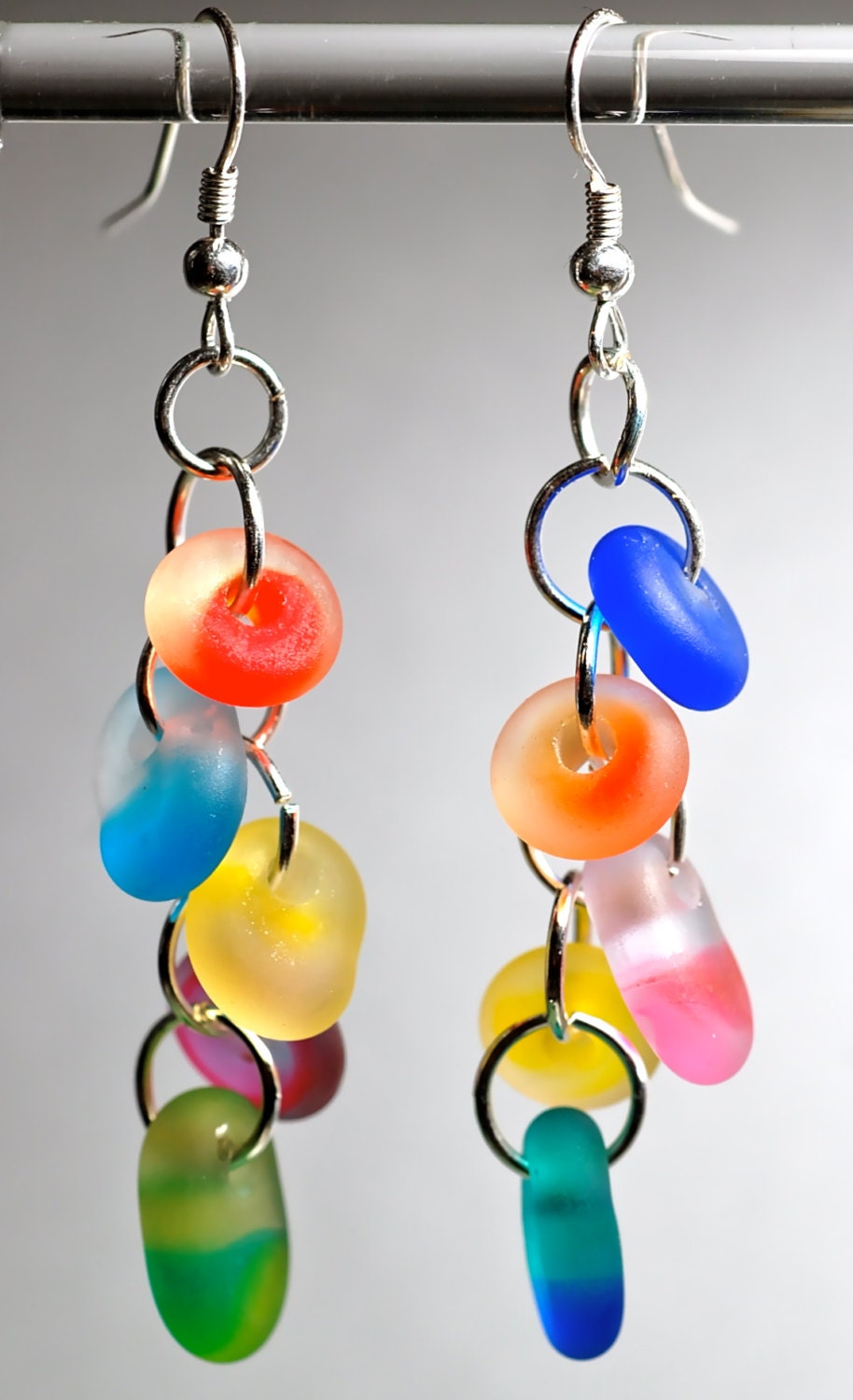 Sale earrings handmade seaglass style lampwork glass drop earrings silver and glass dangle earrings lampwork glass and silver earrings