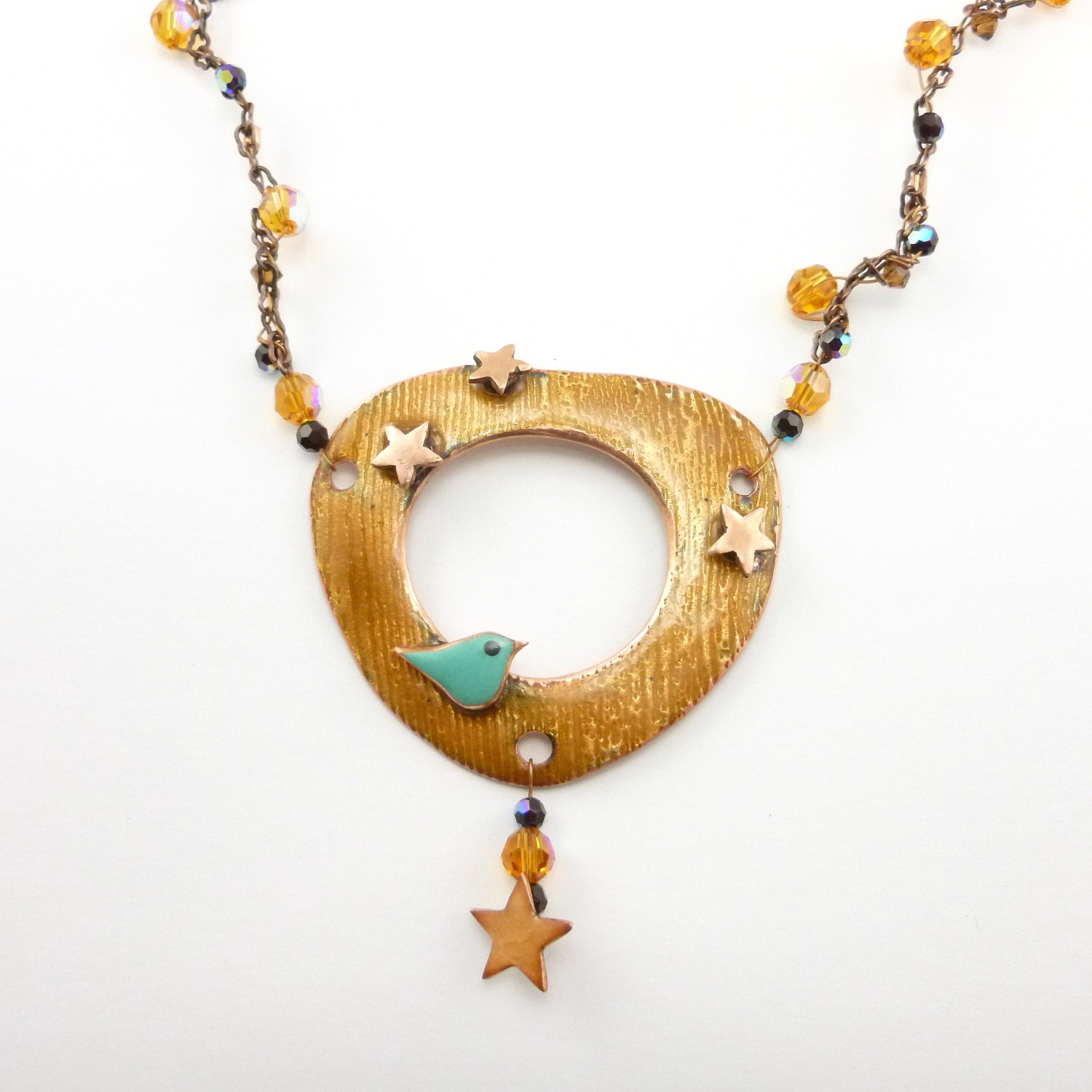 Blue Bird Dreams of Stars Necklace
