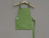 Toddler APRON - Green with Polka Dots