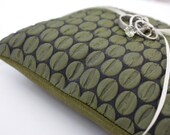 Green Shimmer Texture Dots Ring Bearer Pillow