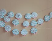 Vintage Mermaid Party Banner - Seashell Shaped - Ombre Chevron  - Assembled By PaperCandee