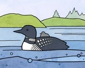 Loon miniature art print