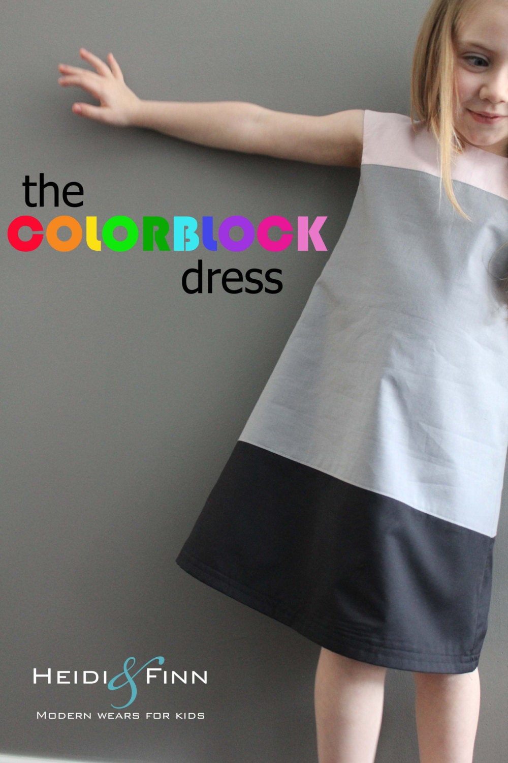 New Colorblock dress pattern and tutorial 6-12y EASY SEW fully lined jumper tunic