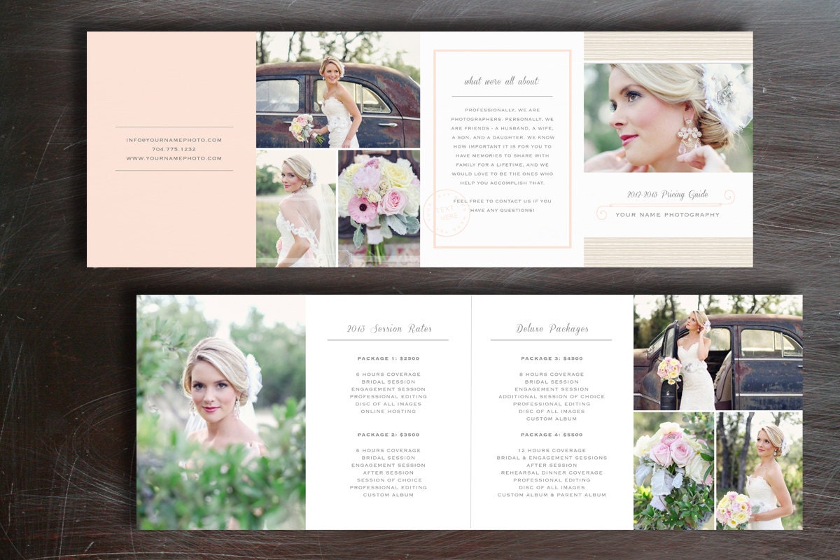 Accordion Folding Pricing Guide Template for WHCC - INSTANT DOWNLOAD