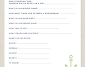 Bridal Shower Game, How Well do you know the Groom, Printable