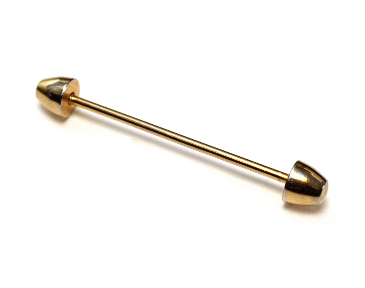SWANK Gold Tone Collar Bar - Bullet Ends