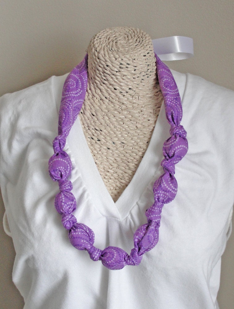 Knotted Bead Nursing and Teething Necklace in Lavender Love
