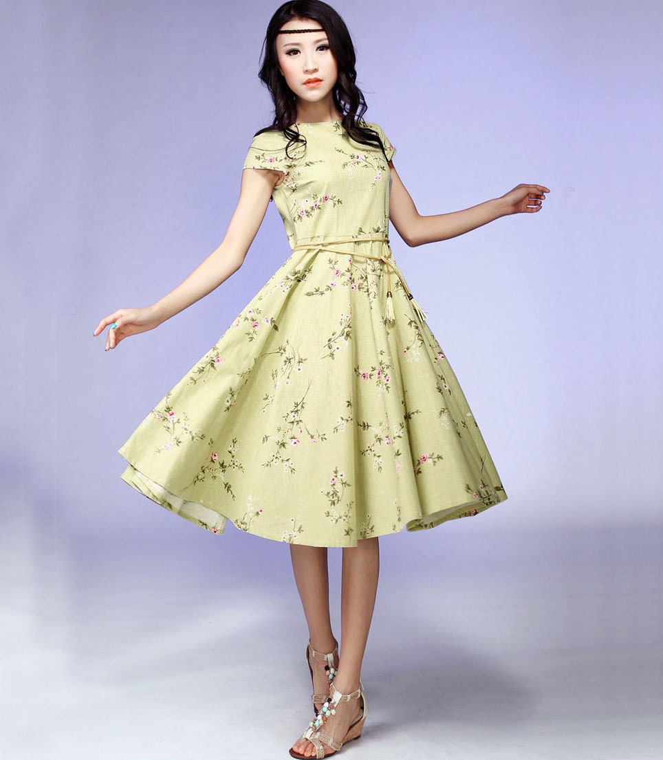 Midi linen dress  (544)