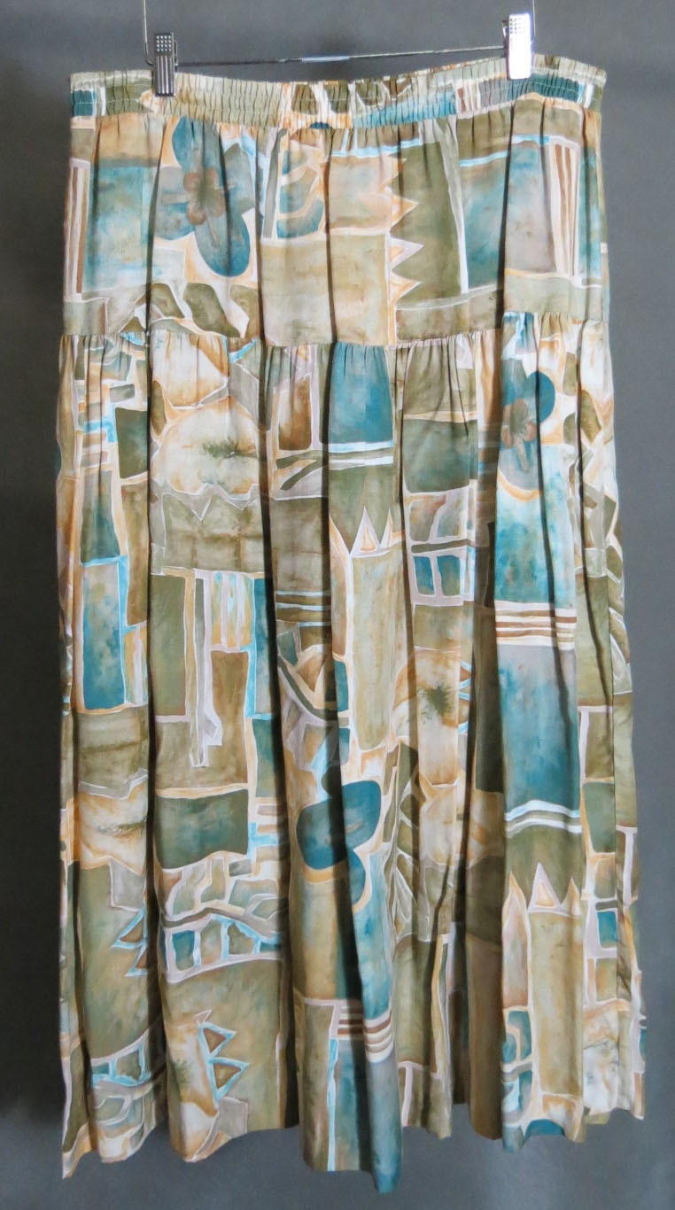 Vintage Plus Size 18 Maxi Skirt Melrose Woman Soft Colors