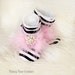 Boutique Zebra Baby Girl Booties Baby Infant Shoes Non Skid with Vintage Crystal Center Size Newborn- 1 year Children- Baby Shower Gift