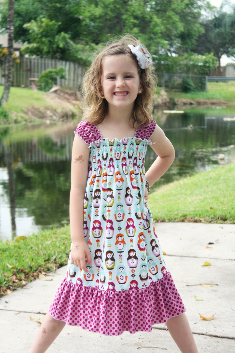 Mini Matryoshka Shirred Summer Dress