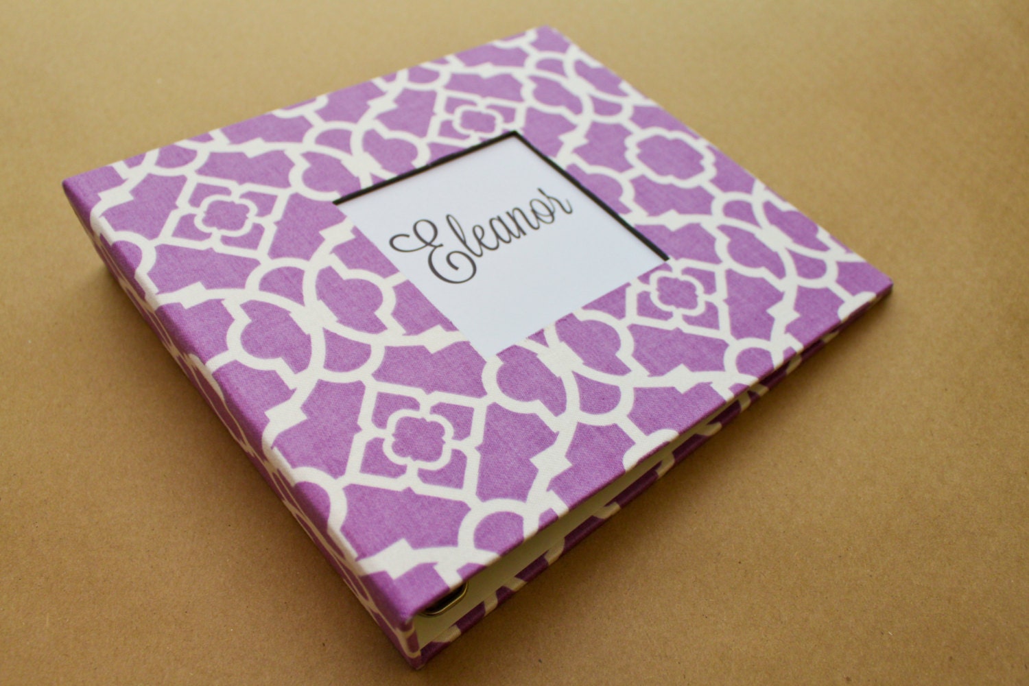 Baby  Book - Dark Purple Lattice (78 designed journaling pages & personalization included with every album)