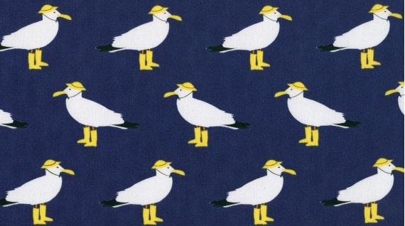 Seagulls in Navy from It's a Shore Thing by Dear Stella - Half Yard