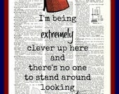 Buy Any 2 Prints get 1 Free Extremely Clever  Quote Doctor Who  Vintage Dictionary Art