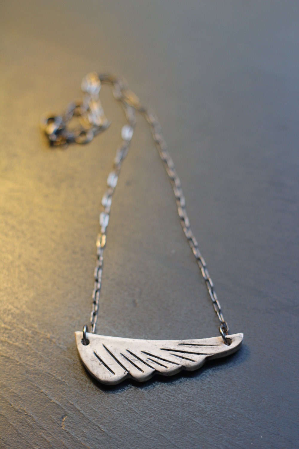 Ceramic wing necklace, angel, bird, feather.