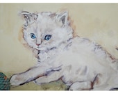 White Kitten Original Painting: Inspired by Choupette Lagerfeld