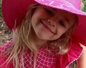 Kids Monogrammed Floppy Beach Sun Hat - Beach, Summer, Spring - 4 Colors - Monogrammed, Embroidered