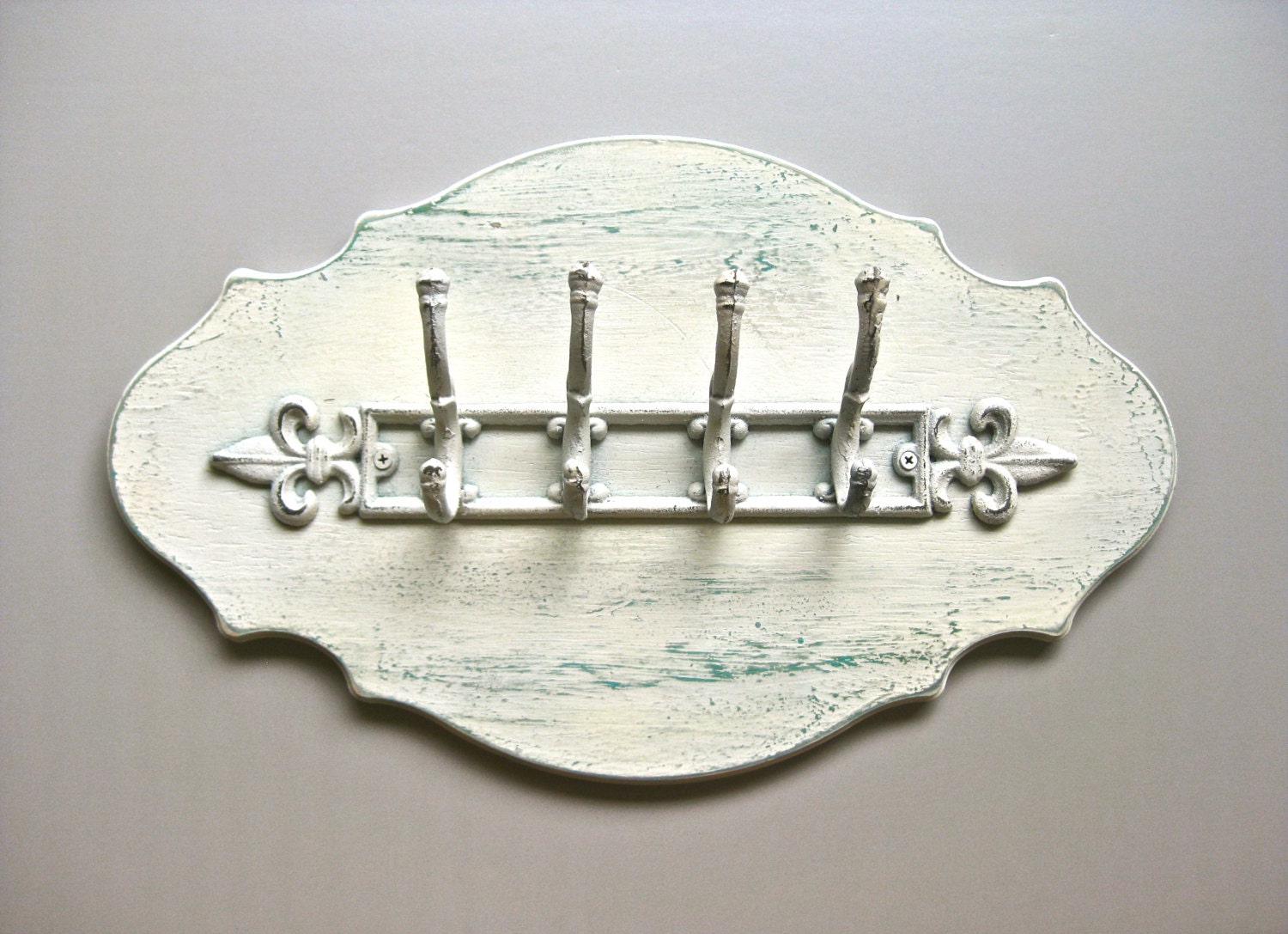 Beach House Hooks, Bath Hooks, Rustic, Farmhouse, Cottage, White, Weathered Wood, Coat Hooks, Towel Hooks