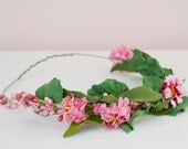 Fairy Pink Flower Hair Crown