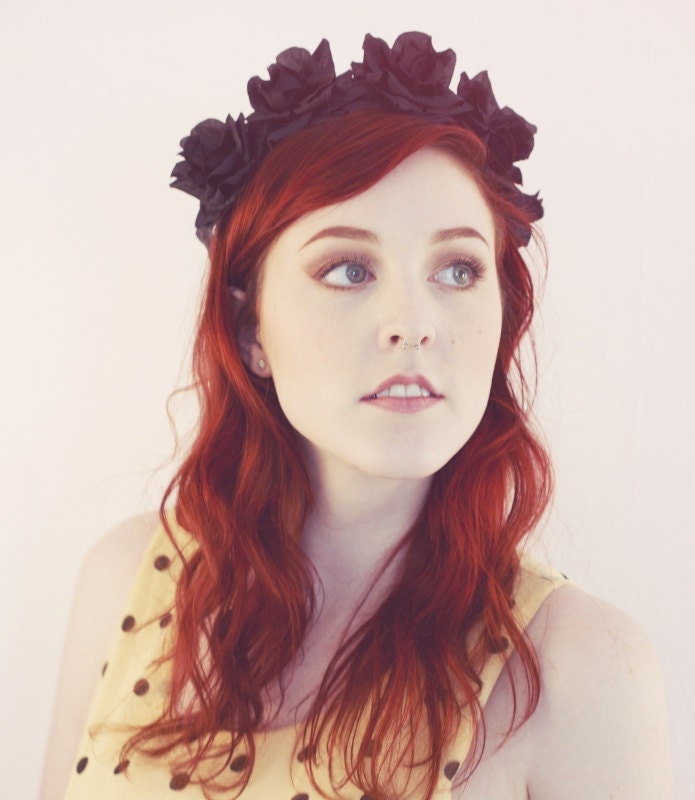 Vampire Queen Black Rose Flower Crown