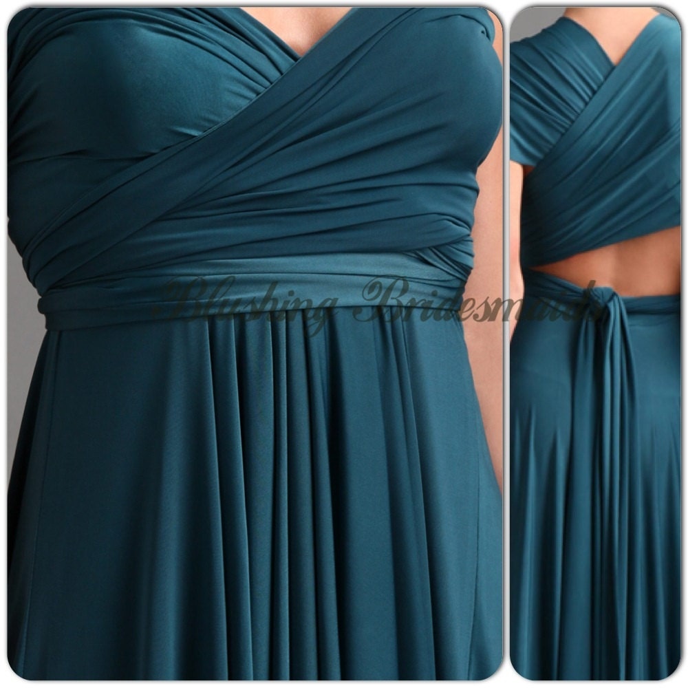Tea Length Convertible Dresses in Mallard color-Made to order