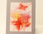 Dance with Me Abstract Watercolor Painting - 9x12 matted to fit 11x14 Frame - Painted by a Dog