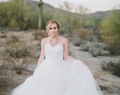 SAMPLE Ready to Ship Tulle Skirt and Alencon Lace Wedding Dress - Size 8
